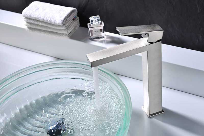 Anzzi Enti Series Single Handle Vessel Sink Faucet in Brushed Nickel 5