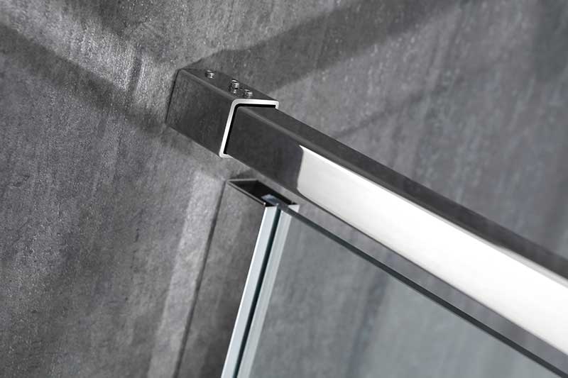 Anzzi Emperor Series Right Side 55.11 in. x 78.74 in. Semi-Frameless Hinged Shower Door in Chrome with Handle SD-AZ35CH-R 11
