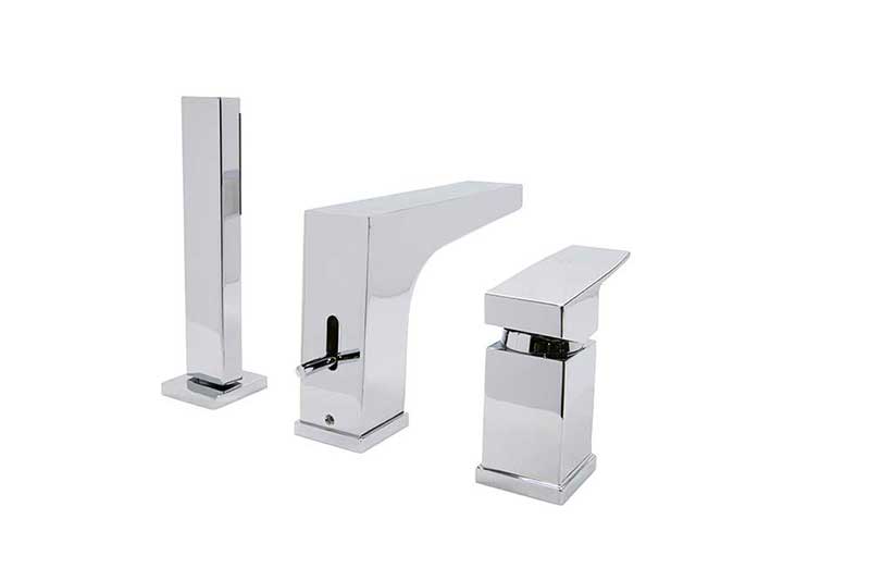 Anzzi Fyne Series Single-Handle Roman Bathtub Faucet with Shower Wand in Polished Chrome 5