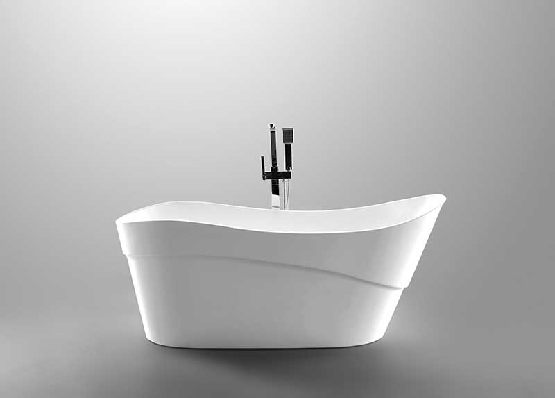 Anzzi Kahl Series 5.58 ft. Freestanding Bathtub in White FT-AZ094 3
