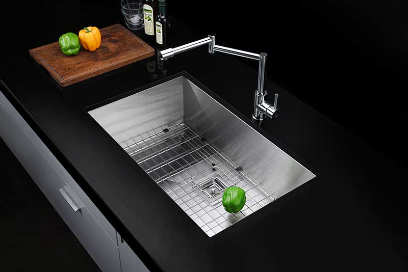 Anzzi Vanguard Undermount Stainless Steel 30 in. 0-Hole Single Bowl Kitchen Sink in Brushed Satin K-AZ3018-1AS 2