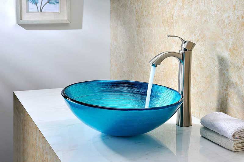Anzzi Enti Series Deco-Glass Vessel Sink in Lustrous Blue 6