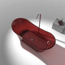 Azul 69 in. One Piece Anzzi Stone Freestanding Bathtub in Translucent Deep Red 6