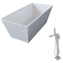Anzzi Majanel 5.6 ft. Acrylic Freestanding Non-Whirlpool Bathtub in White and Dawn Series Faucet in Chrome