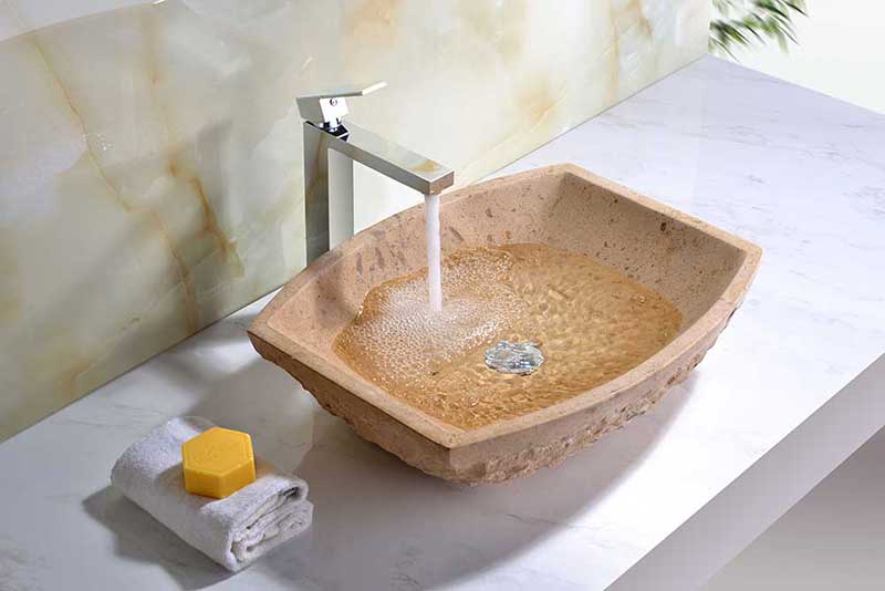 Anzzi Stoic Basin Vessel Sink in Classic Cream Marble 2