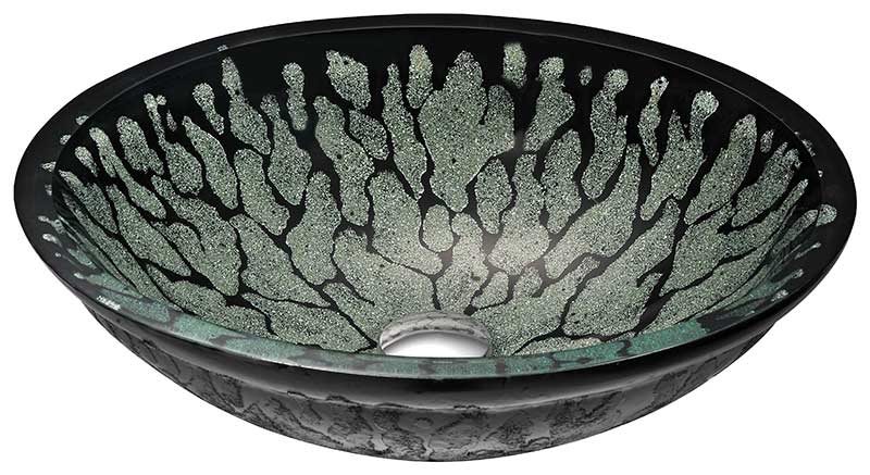 Anzzi Patuvendi Series Deco-Glass Vessel Sink in Lustrous Black LS-AZ8098