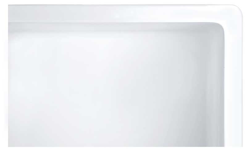 Anzzi Roine Farmhouse Reversible Glossy Solid Surface 24 in. Single Basin Kitchen Sink in White K-AZ222-1A 5
