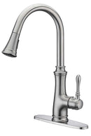 Anzzi Luna Single Handle Pull-Down Sprayer Kitchen Faucet in Brushed Nickel KF-AZ1131BN 2