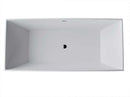 Anzzi Kayenge 5.9 ft. Solid Surface Center Drain Freestanding Bathtub in Matte White FT-AZ8419 3