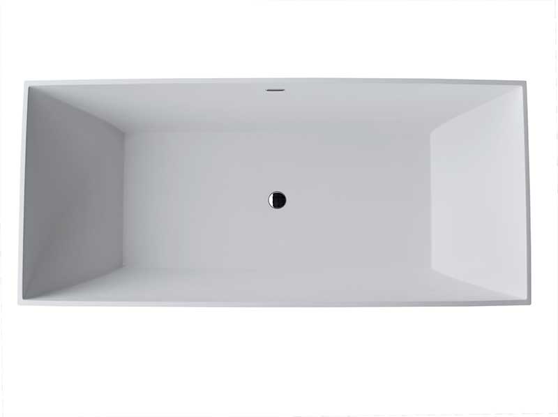 Anzzi Kayenge 5.9 ft. Solid Surface Center Drain Freestanding Bathtub in Matte White FT-AZ8419 3