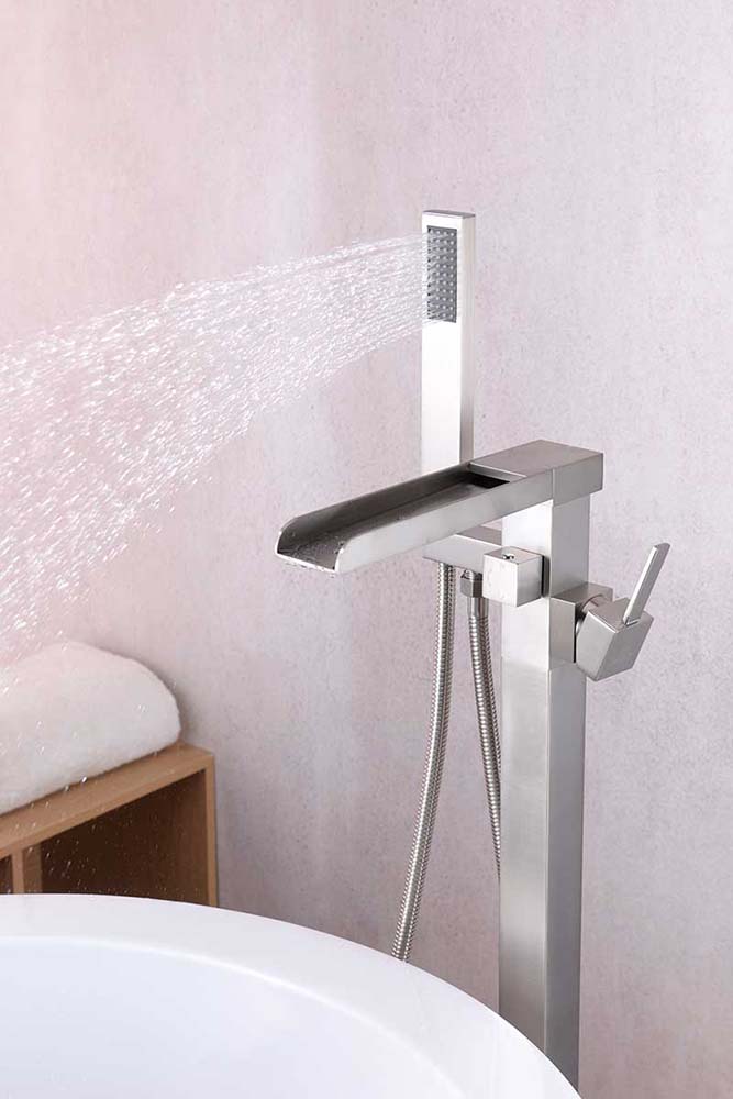 Anzzi Union 2-Handle Claw Foot Tub Faucet with Hand Shower in Brushed Nickel FS-AZ0059BN 6
