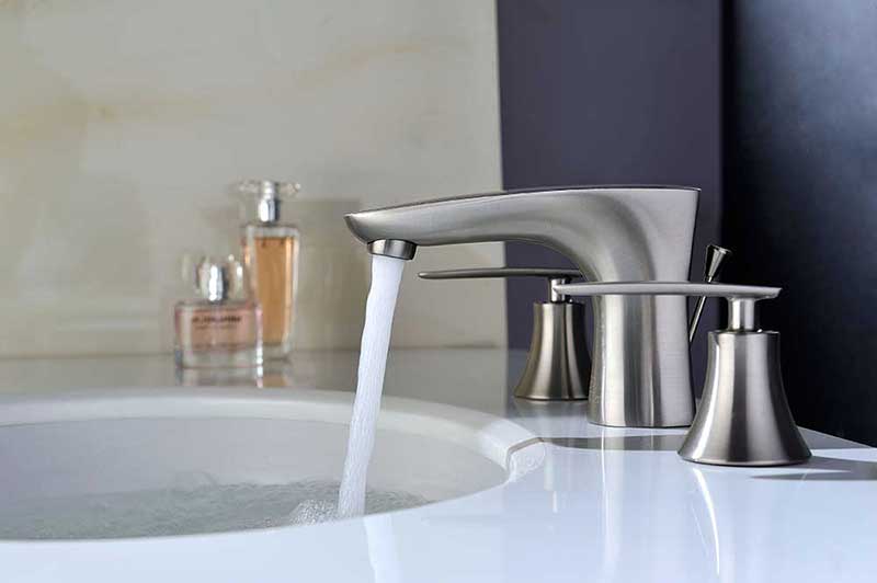 Anzzi Chord Series 2-Handle Bathroom Sink Faucet in Brushed Nickel 5