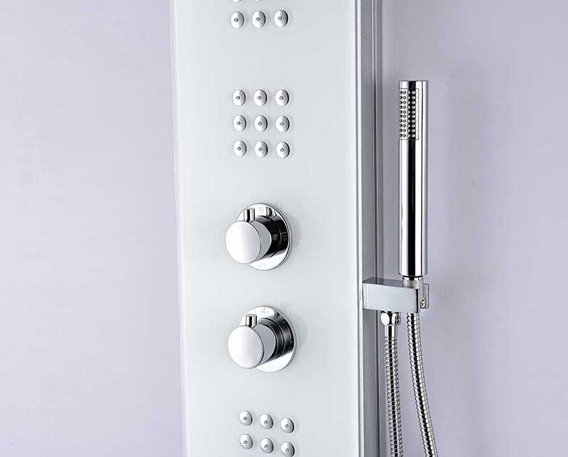 Anzzi VELD Series 64 in. Full Body Shower Panel System with Heavy Rain Shower and Spray Wand in White 3