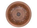 Anzzi Admiral 17 in. Handmade Vessel Sink in Polished Antique Copper with Floral Design Interior LS-AZ336 5