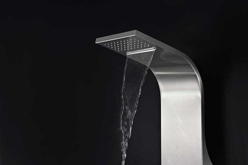 Anzzi MESA Series 64 in. Full Body Shower Panel System with Heavy Rain Shower and Spray Wand in Brushed Steel 12