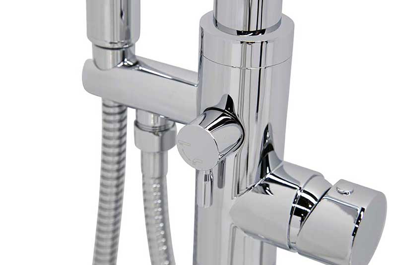 Anzzi Kros Series 2-Handle Freestanding Claw Foot Tub Faucet with Hand shower in Polished Chrome 5