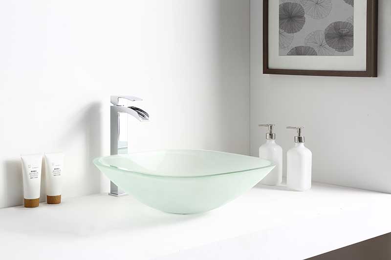 Anzzi Victor Series Deco-Glass Vessel Sink in Lustrous Frosted Finish LS-AZ8125 3