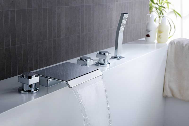 Anzzi Guaira 3-Handle Deck-Mount Roman Tub Faucet in Chrome FR-AZ044CH 5