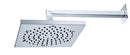 Jewel Faucets 10.5" Square Rainshower Anti-Lime Shower Head with Cast Brass Shower Arm, Designer Finish H60715-X