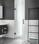 Anzzi Fellow Series 30 in. x 72 in. Frameless Hinged Shower Door in Matte Black with Handle SD-AZ09-02MB