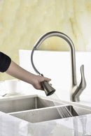 Anzzi Accent Series Single Handle Pull Down Kitchen Faucet in Brushed Nickel 4