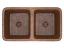 Anzzi Eastern Drop-in Handmade Copper 32 in. 0-Hole 50/50 Double Bowl Kitchen Sink in Hammered Antique Copper SK-032 5