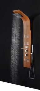 Anzzi CRANE Series 60 in. Full Body Shower Panel System with Heavy Rain Shower and Spray Wand in Natural Bamboo 6