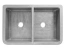 Anzzi Bengal Farmhouse Handmade Copper 33 in. 50/50 Double Bowl Kitchen Sink in Hammered Nickel SK-022 6