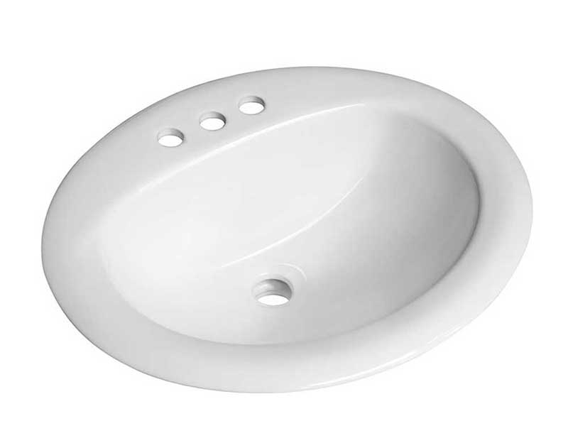 Anzzi Cadenza Series 7.5 in. Ceramic Drop In Sink Basin in White