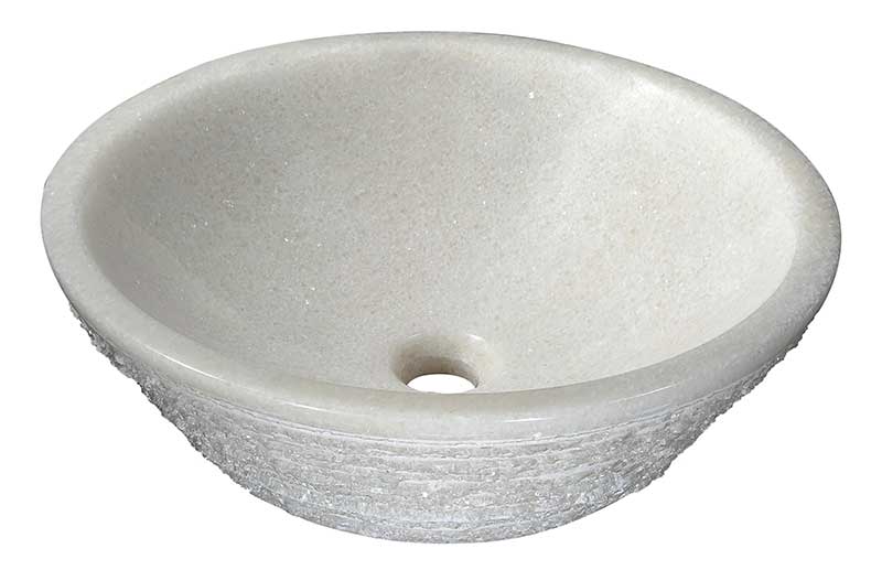 Anzzi Cliffs of Dover Natural Stone Vessel Sink in White Marble LS-AZ313