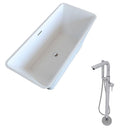 Anzzi Arden 5.5 ft. Acrylic Freestanding Non-Whirlpool Bathtub in White and Sens Series Faucet in Chrome