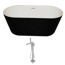 Anzzi Dualita 5.4 ft. Acrylic Freestanding Non-Whirlpool Bathtub in Black and Dawn Series Faucet in Chrome
