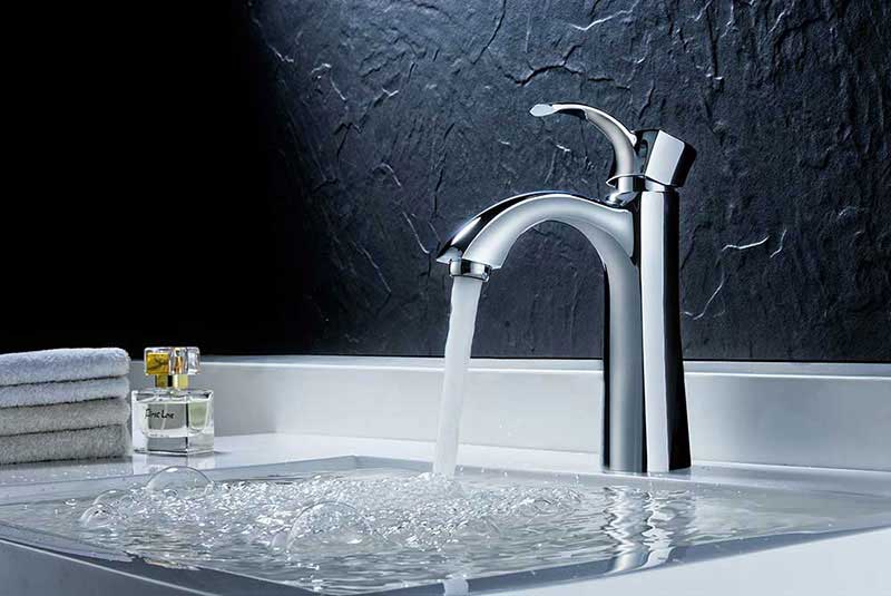 Anzzi Rhythm Series Single Handle Bathroom Sink Faucet in Polished Chrome 6