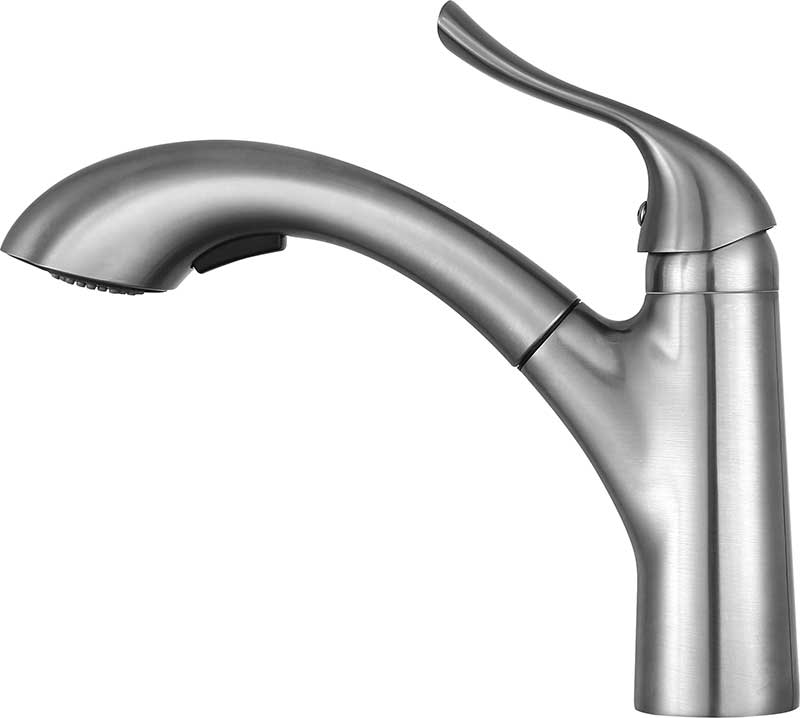 Anzzi Navona Single-Handle Pull-Out Sprayer Kitchen Faucet in Brushed Nickel KF-AZ206BN 24