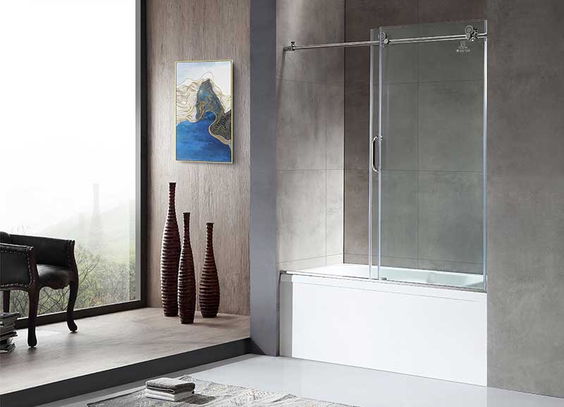 Anzzi Raymore Series 60 in. x 62 in. Frameless Sliding Tub Door in Polished Chrome SD-AZ8080-01CH 3