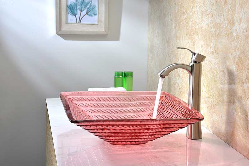 Anzzi Nono Series Deco-Glass Vessel Sink in Lustrous Translucent Red LS-AZ8110 6