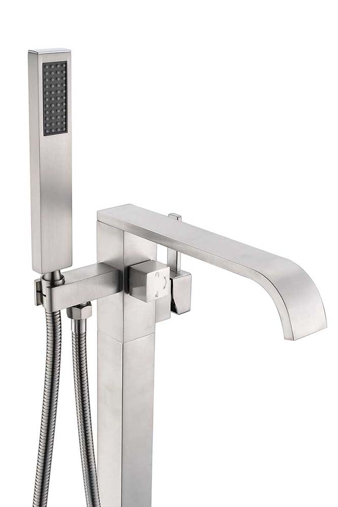 Anzzi Angel 2-Handle Claw Foot Tub Faucet with Hand Shower in Brushed Nickel FS-AZ0044BN 10