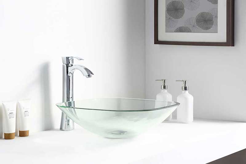 Anzzi Cadenza Series Deco-Glass Vessel Sink in Lustrous Clear Finish 7