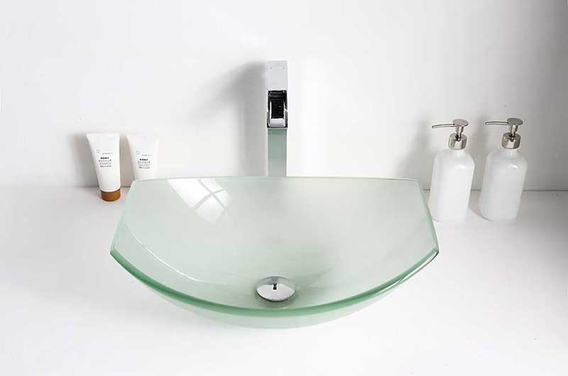 Anzzi Pendant Series Deco-Glass Vessel Sink in Lustrous Frosted Finish 4