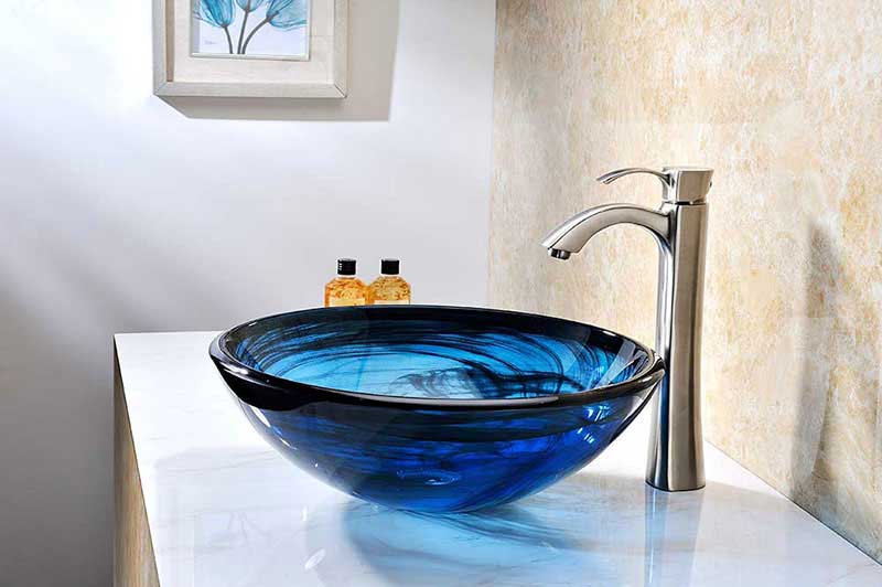 Anzzi Soave Series Deco-Glass Vessel Sink in Sapphire Wisp 8