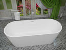 Rossetto 66.8 in. One Piece Anzzi Stone Freestanding Bathtub in White 2