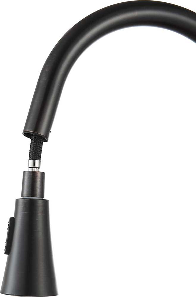 Anzzi Tulip Single-Handle Pull-Out Sprayer Kitchen Faucet in Oil Rubbed Bronze KF-AZ216ORB 25