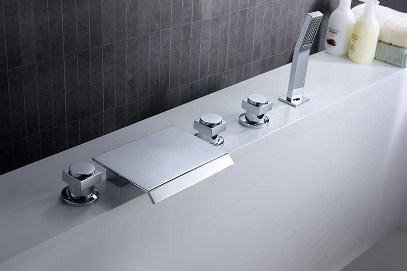 Anzzi Guaira 3-Handle Deck-Mount Roman Tub Faucet in Chrome FR-AZ044CH 2