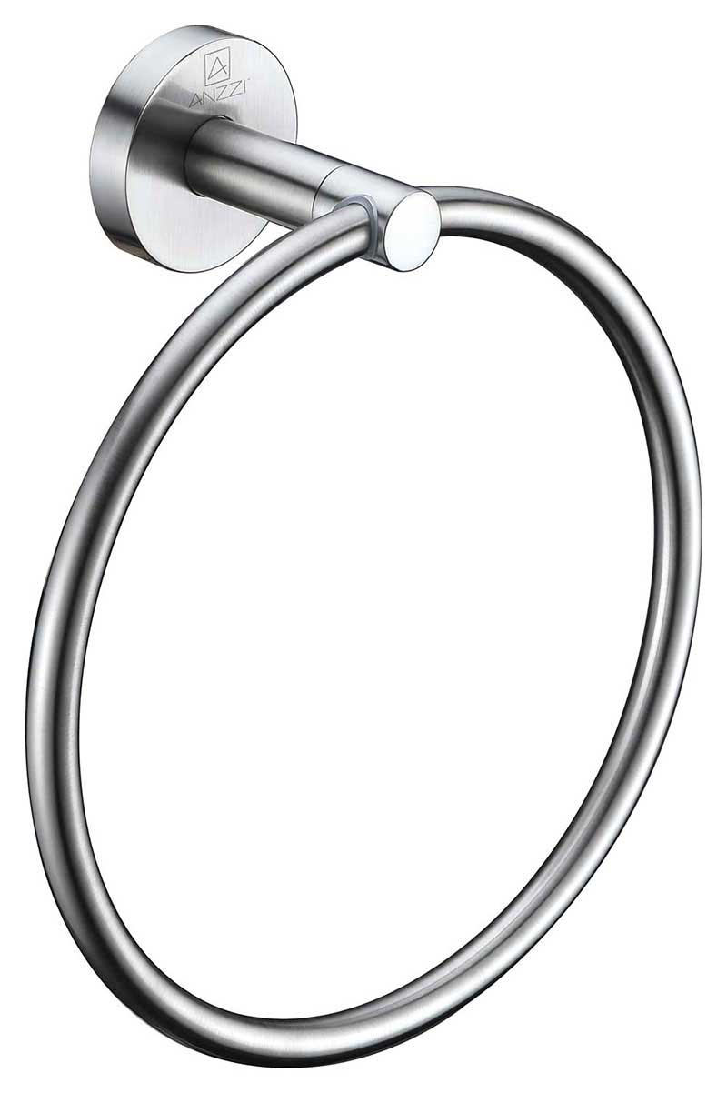 Anzzi Caster Series Towel Ring in Brushed Nickel