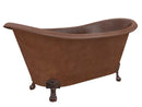 Anzzi Aeris 66 in. Handmade Copper Double Slipper Clawfoot Non-Whirlpool Bathtub in Hammered Antique Copper BT-013 6