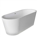 Anzzi Kosima 5.6 ft. Solid Surface Center Drain Freestanding Bathtub in Matte White FT-AZ8414