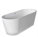 Anzzi Rossetto 5.6 ft. Man-Made Stone Freestanding Non-Whirlpool Bathtub in Matte White and Kros Series Faucet in Chrome 2