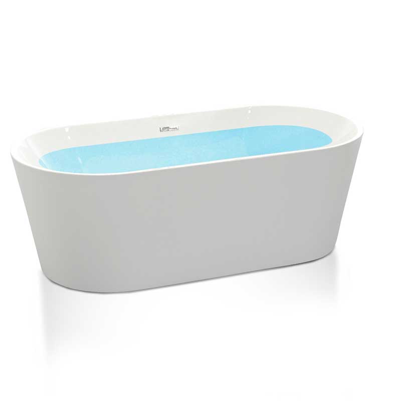 Anzzi Chand 67 in. Acrylic Flatbottom Non-Whirlpool Bathtub in White with Union Faucet in Polished Chrome FTAZ098-0059C 2