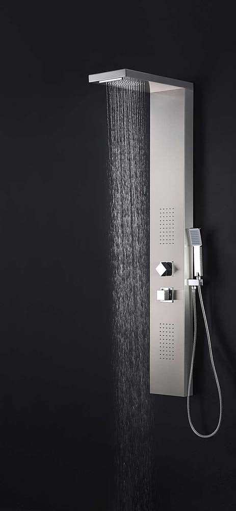 Anzzi Govenor 64 in. Full Body Shower Panel with Heavy Rain Shower and Spray Wand in Brushed Steel SP-AZ8093 4