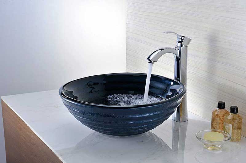 Anzzi Tempo Series Deco-Glass Vessel Sink in Coiled Blue 4